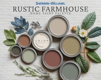 Sherwin Williams, Modern Farmhouse Paint Palette, Home Paint Colors, Whole House Color Scheme, Coordinating Colors, Whole Home Paint Colors - Etsy Whole House Paint Colors 2024, Sw Upward, Farmhouse Bedroom Paint Colors, Home Paint Palette, Whole House Color Scheme, Modern Farmhouse Paint Colors, Farmhouse Color Palette, House Palette, Farmhouse Color