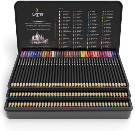 Castle Art Supplies 120 Coloured Pencil Set for artists, featuring 'soft series' core for expert layering, blending and shading; perfect for colouring books and classroom: Amazon.co.uk: Office Products Artists Sketchbooks, Professional Art Supplies, Broken Screen Wallpaper, Cute School Stationary, Colored Pencil Set, Castle Art, Sketch Paper, Drawing Supplies, Prismacolor Pencils