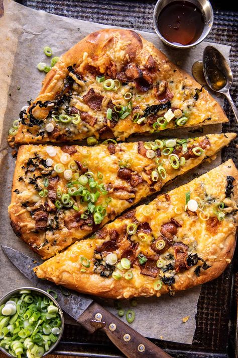 Gouda, Bacon and Pumpkin Pizza | halfbakedharvest.com Unique Pizza Ideas, Fall Pizza Recipes, Pumpkin Pizza, Butternut Squash Pizza, Unique Pizza, Half Baked Harvest Recipes, Pumpkin Sauce, Making Homemade Pizza, Cooking 101