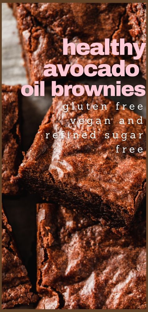 fudgy, dense, healthy avocado oil brownies Oil Brownies, Benefits Of Avocado, Sugar Free Brownies, Dairy Free Brownies, Avocado Benefits, Avocado Dessert, Avocado Brownies, Healthy Avocado, Low Carbohydrate Recipes