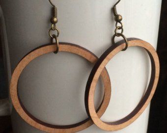 Joanna Gaines Jewelry, Wooden Jewelery, Wood Hoop Earrings, Gold Bar Earrings Studs, Wood Jewelery, Laser Cut Wood Earrings, Emerald Green Earrings, Gold Bar Earrings, Laser Cut Jewelry