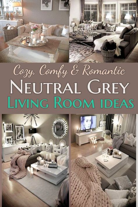 Neutral Grey Living Room Decor, Grey Tan Living Room Decor, Living Room Inspiration Cozy Comfy, Beige Couch Gray Walls Living Room, Gray Tan Living Room Ideas, Grey And Creme Living Room Ideas, Grey Farmhouse Living Room Ideas, Rooms With Gray Furniture, Country Grey Living Room