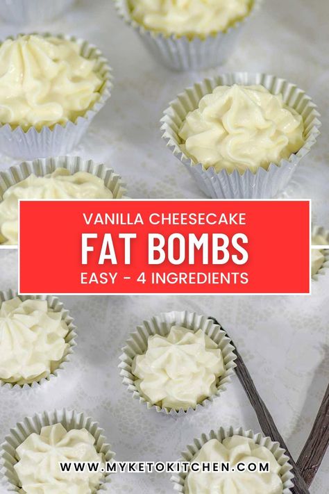 Cheesecake fat bombs on a sheet with text saying, "keto cheesecake fat bombs and click here for free recipe." Keto Heavy Cream Recipes, Easy Keto Cheesecake, Snack At Home, Pork Recipes Easy, Keto Diet Snacks, Keto Cream, Keto Diet Breakfast, Meatless Main Dishes, No Carb Recipes