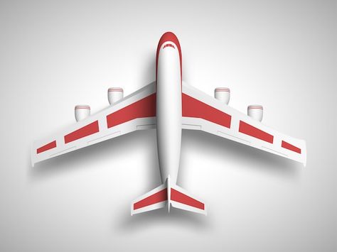 Free Vector | Free vector modern design of airplane Red Airplane, Airplane Vector, Cartoon Airplane, Top View, Free Stock Photos, Premium Vector, White Background, Vector Free, Modern Design