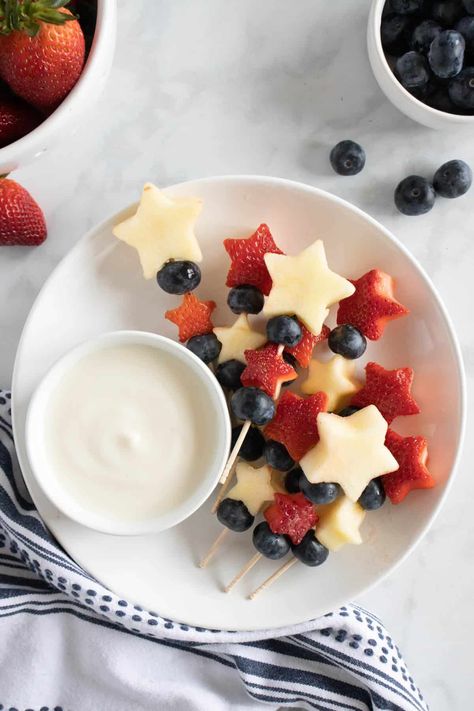 Boat Vibes, Red White And Blue Fruit, 4th Of July Fruit, Yogurt Fruit Dip, Magnolia Bakery Banana Pudding, Homemade Bisquick, Star Shaped Cookies, Pudding Pie, Pumpkin Loaf