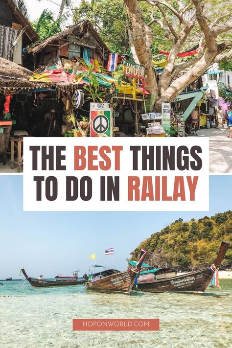 Planning a trip to Thailand’s dreamy Railay Beach and wondering what to do? Follow my super detailed Railay travel guide to find the best things to do in Railay Beach, where to stay and eat and much more! railay beach | railay beach thailand | railay beach krabi | thailand beautiful places | things to do in railay beach | railay beach thailand rock climbing | railay beach thailand sunsets Railey Beach Thailand, Thailand Beautiful Places, Railay Thailand, Railay Beach Thailand, Railay Beach Krabi, Thailand Sunsets, Beach Tips, Thai Beach, Thailand Guide