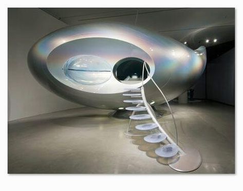 Mariko Mori, Technology Art, Public Sculpture, Tech Art, Curved Staircase, Dome House, Retro Futuristic, Aarhus, Sculpture Installation