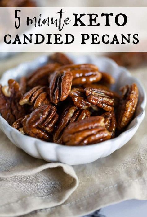 Keto Candied Pecans Keto Candied Pecans, Glazed Pecans, Keto Candy, Stove Top Recipes, Low Carb Sweeteners, Healthy Treat, Pecan Recipes, Candied Pecans, Toasted Pecans