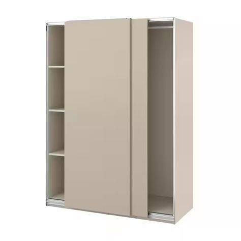 PAX / HASVIK Wardrobe, beige/beige, 150x66x201 cm - IKEA Ikea Reinsvoll Beige, Ikea Fitted Wardrobes, Dressing Pax, Armoire Pax, Armoire Ikea, Bedroom 2024, Sliding Wardrobe Doors, Pax Wardrobe, Kids Flooring