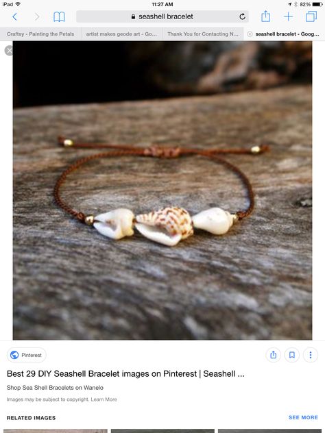 Sea Shell Bracelet, Leather Anklets, Shell Crafts Diy, Pola Gelang, Seashell Jewelry, Gelang Manik, Ocean Jewelry, Bracelet Fashion, Women Bracelet