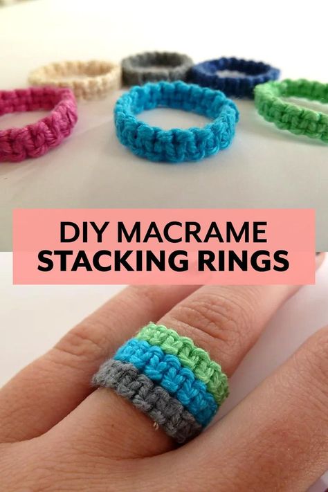 Diy Rings Tutorial, Rings Tutorial, Crochet Ring, Macrame Jewelry Tutorial, Crochet Macrame, Macrame Rings, Making Bracelets With Beads, Macrame Bracelet Patterns, Crochet Rings