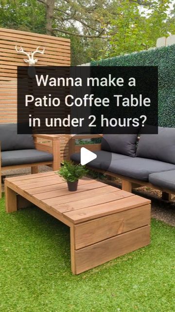 Make Coffee Table, Diy Garden Table, Diy Patio Table, Wood Bench Outdoor, Easy Patio, Backyard Garden Diy, Rustic Furniture Diy, It's Snowing, Garden Coffee Table