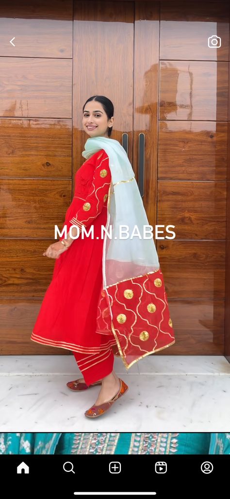 Frock Suit With Plazo Embroidery, Jago Look Punjabi, Red Suit Embroidery Design, Suit Design With Laces Punjabi, Jago Suits Punjabi, Jagoo Outfit, Girlish Suits Designs, Plane Suit Designs With Lace, Work Punjabi Suit Design