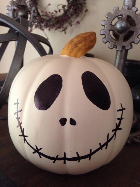 If you are looking for a way of chic Halloween spirit into your life,you should need these modern pumpkin designs.#halloweenpumpkin#halloween#halloweendecor#halloweenideas Disney Pumpkins, No Carve Pumpkin Decorating Ideas, Dollar Store Pumpkin, Painted Pumpkin Ideas, No Carve Pumpkin, Jack Skellington Pumpkin, Pumpkin Decorating Ideas, Jack Skellington Faces, No Carve Pumpkin Decorating