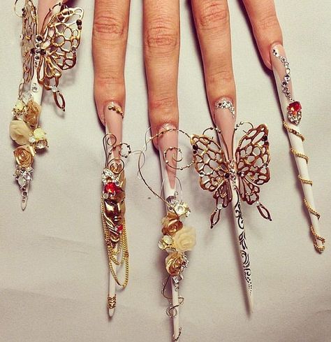 Nail Contest, Crazy Nail Designs, Couture Nails, Crazy Nail Art, Stiletto Nail Art, Fantasy Nails, Gel Acrylic Nails, Exotic Nails, Crazy Nails