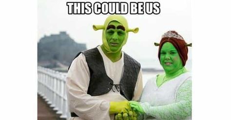 Best of the This Could Be Us But You Playin' Meme Shrek Wedding, Funny Wedding Vows, Wedding Quotes Funny, Wedding Day Quotes, Princess Fiona, Me N Who, Weddings By Color, Could Be Us, Funny Couples