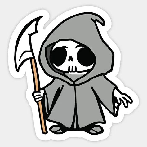 Cute Grim Reaper, Grim Reaper, Sticker Design, Cricut, Quick Saves, Art, Sticker Designs