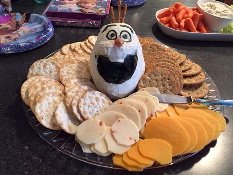 Olaf Cheese ball Disney Inspired Recipes, Frozen Party Decorations, Disney Frozen Birthday Party, Disney Frozen Birthday, Frozen Birthday Party, Frozen Party, Frozen Birthday, Cheese Ball, 3rd Birthday Parties