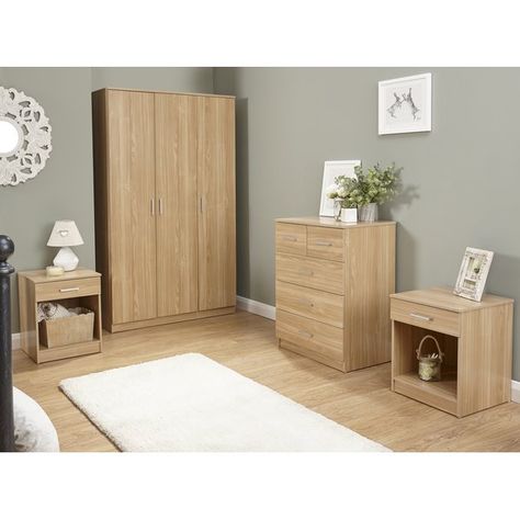 This 4 Piece Bedroom Set provides lots of storage and functionality. White Wooden Bed, Pine Bed Frame, Three Door Wardrobe, Fabric Upholstered Bed, Oak Bed Frame, 5 Piece Bedroom Set, Lamp Tables, Leather Bed Frame, Fabric Bed Frame