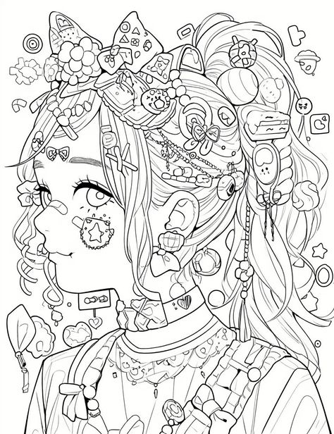 Pretty Colouring Pages, Korea Coloring Pages, Colouring Page For Adults, Coloring Practice Sheets, Manga Coloring Pages Free Printable, Alt Coloring Pages, Oc Coloring Pages, Coloring Pages Aesthetic Anime, Coloring Pages For Adults Aesthetic