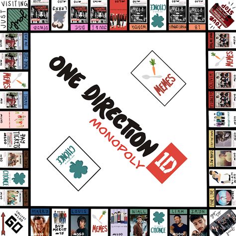 One Direction Monopoly Diy, One Direction Monopoly, One Direction Party, Monopoly Cards, Monopoly Board, What Makes You Beautiful, Music Stickers, Best Song Ever, Diy Games