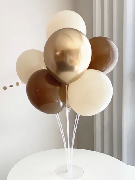 Multicolor  Collar  Latex  Balloons Embellished   Event & Party Supplies Brown Balloons Decoration, Brown Balloons, Dedication Cake, Baby Party Themes, White Party Theme, Balloon Colors, 40 Balloons, Coffee Brown Color, Balloon Ceiling