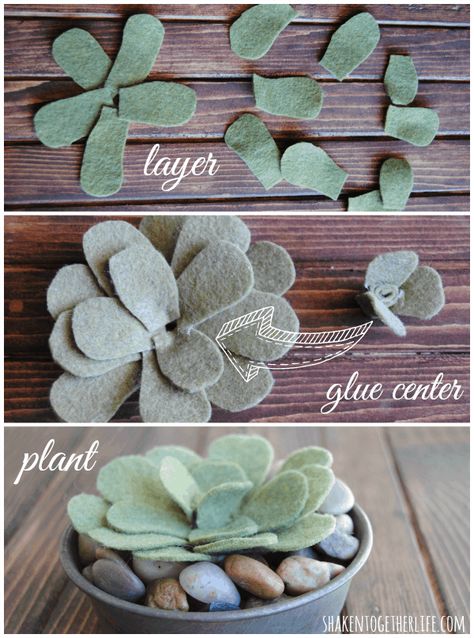 How to Make Felt Succulents Easy Felt Crafts, Cactus Craft, Felt Craft Projects, Felt Succulents, Felt Flowers Diy, Fleurs Diy, Felt Crafts Diy, Dekor Diy, Cactus Y Suculentas