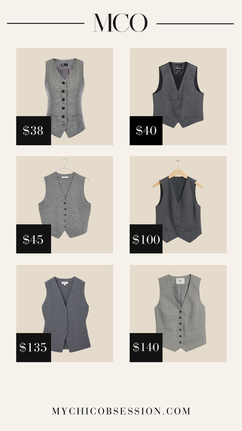 A gray vest is the perfect piece to add a bit of personality to any look. Wear it over a dress, layer it over a turtleneck, or style it as a top in warmer months. No matter your budget, there's an option out there for you. Cute Winter Fits, Gray Vest, Dress Layer, Grey Vest, Winter Outfit Inspiration, Cute Winter Outfits, Wool Vest, Winter Fits, Cold Weather Outfits