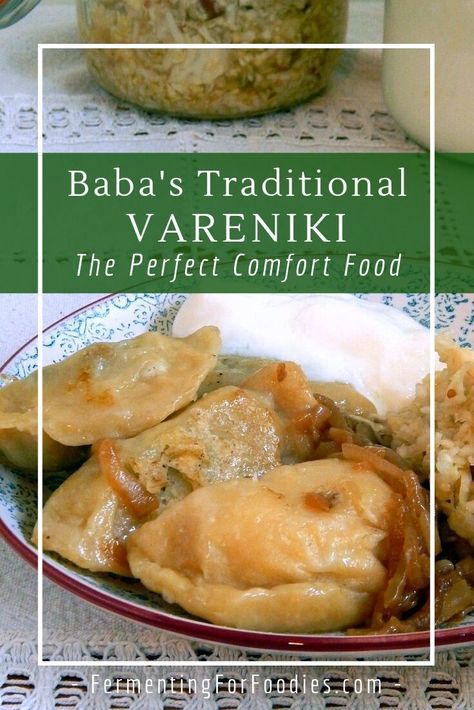 Vareniki are a Russian version of a pierogi. Here is my baba's traditional recipe. It's a flexible recipe and can be made with wholegrain flour or vegan! Make enough to freeze for a quick weeknight meal. #vareniki #pierogies Pierogi Filling, Baba Recipe, Homemade Cottage Cheese, Pierogi Recipe, Gluten Free Puff Pastry, European Recipes, Winter Comfort Food, Ukrainian Recipes, 2nd Year