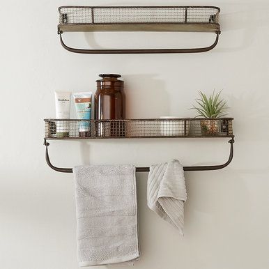 Wall Decor & Wall Art - Shades of Light Small Bathroom Storage Ideas, Laundry Room Hacks, Bathroom Storage Ideas, Bath Makeover, Bathroom Farmhouse, Bathroom Wall Shelves, Industrial Style Lighting, Bathroom Farmhouse Style, Small Bathroom Storage