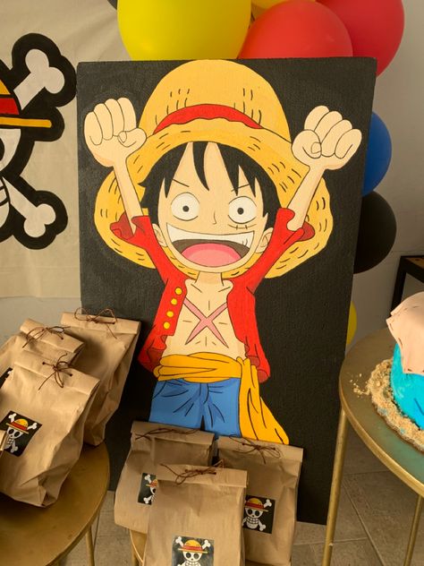 Decoración de one piece 
Fiesta de one piece 
Dibujo de one piece One Piece Anime Birthday Theme, Baby Luffy, One Piece Birthdays, One Piece Theme, Anime Decor, Anime Crafts, Trunk Or Treat, 11th Birthday, Cute Patterns Wallpaper