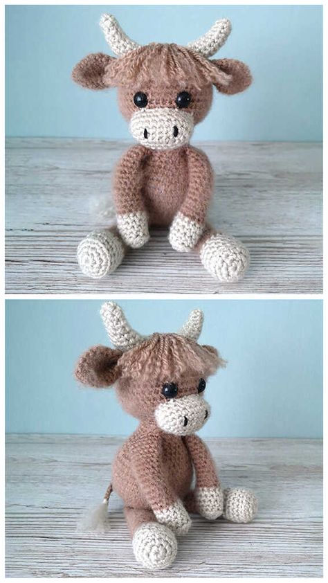 Crochet Bull Amigurumi Free Pattern, Crochet Bull Free Pattern, Free Crochet Bull Pattern, Crochet Buffalo Amigurumi, Longhorn Crochet Pattern Free, Crochet Highland Cow Pattern Free Amigurumi Cows, Buffalo Crochet Pattern Free, Crochet Bull Pattern, Bull Crochet Pattern Free