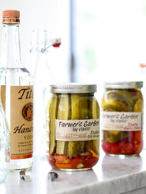 Pickle Infused Vodka | foodiecrush Drunken Pickles, Pickle Infused Vodka, Pickle Vodka, Infused Liquors, Vodka Mixes, Homemade Alcohol, Vodka Brands, Homemade Cocktails, Tipsy Bartender