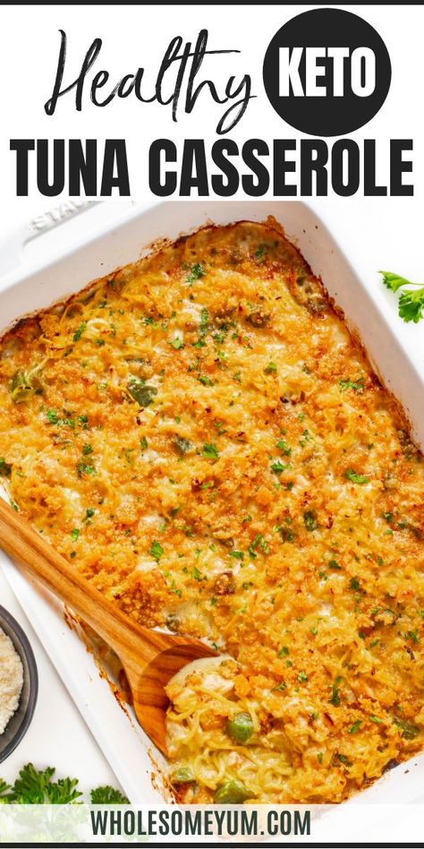 Can Tuna Recipes Healthy, Tuna Casserole Healthy, Keto Tuna Casserole, Healthy Tuna Recipes, Tuna Dinners, Tuna Dishes, Tuna Fish Recipes, Keto Tuna, Tuna Casserole Easy