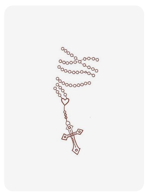 Rosery Tattoos Ankle, Rosery Tattoos Hand, Rosario Tattoo Design, Rosary Outline, Prayer Beads Tattoo, Rosary Tattoo Stencil, Cross Tattoo On Wrist, Simple Hand Tattoos, Ma Tattoo