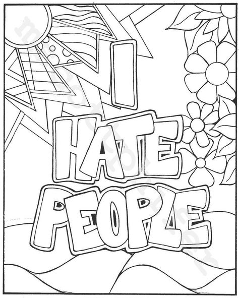 Adult Coloring Books Swear Words, Free Adult Coloring Printables, People Coloring Pages, Coloring Pages For Grown Ups, Adult Coloring Books Printables, Adult Colouring Printables, Swear Word Coloring Book, Coloring Pages Inspirational, Swear Word Coloring