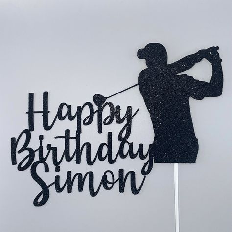 **Product Description The Golf Birthday Cake Topper is a remarkable and personalised decoration designed to elevate the appeal of any golf-themed cake. Handmade with exceptional craftsmanship, this cake topper showcases meticulous attention to detail. Made from premium quality paper materials, it adds a touch of elegance and uniqueness to your birthday cake. **Highlights - Handmade with precision and care - Unique and personalised golf theme cake decoration - Delivery from a small business in the United Kingdom - Made from high-quality glitter card materials - Size: This topper measures approx 6 inches wide x 4.5 inches in height, mounted onto a skewer. **Benefits - Enhances the overall aesthetic of the cake, making it the perfect centrepiece for a golfer's birthday celebration. - Can be c Golf Birthday Cake, Golf Cake Toppers, Golf Themed Cakes, Golfers Birthday, Golf Birthday Cakes, Golf Cake, Golf Party, Golf Theme, Golf Birthday