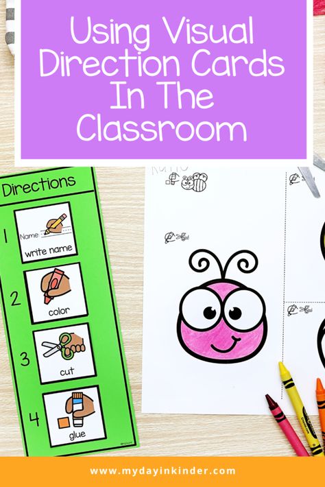 visual direction cards pin Wait Visual Card, Visual Cards For Preschool, Visual Direction Cards Free, Visual Directions Kindergarten, Classroom Directions Visuals, Free Visual Direction Cards, Behavior Cards, Preschool Centers, Classroom Freebies