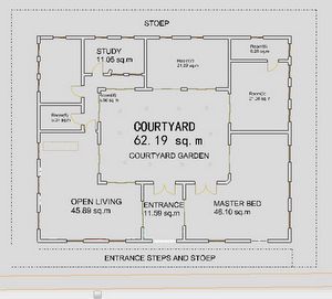 Chettinad House, Pool Bedroom, House Plan With Loft, Court Yard, Courtyard Pool, Pool House Plans, Courtyard House Plans, Small Courtyards, Casa Patio