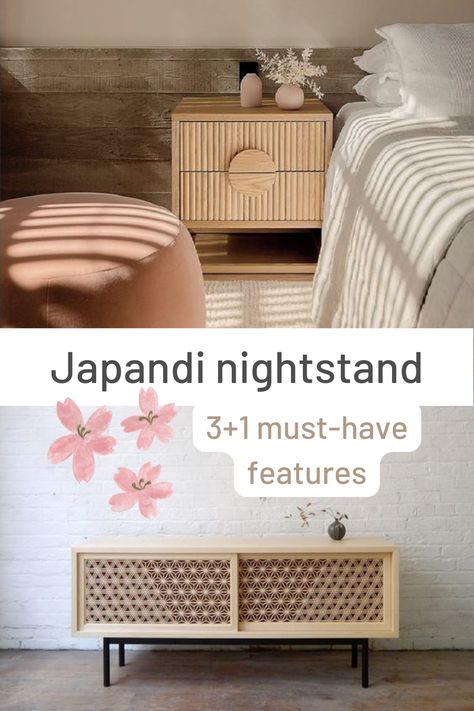 Japandi Nightstands, Japandi Nightstand, Bedroom Japandi, Japandi Bedroom, Japandi Interiors, Japandi Home, Japandi Design, Japandi Style, Bedroom Night Stands