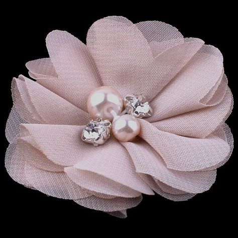 PRICES MAY VARY. Material of the chiffon ribbon flowers: Wrinkle chiffon fabric, rhinestones and imitation pearls 1 pack includes 20 pieces artificial flowers in same color and there are 6 different colors to choose: black, red, khaki, cream white, light pink and light purple. Diameter of these vintage fabric flowers: About 5cm and sufficient for your handcrafts with vibrant and vivid color. The widely used chiffon artificial flowers are great for wedding, bouquets making, home decoration, furni Bridesmaid Hair Flowers, Embellishments Diy, Diy Headbands, Flower Hair Accessories Wedding, Pola Manik, Material Flowers, Floral Hair Pins, Embellishment Diy, Motifs Perler