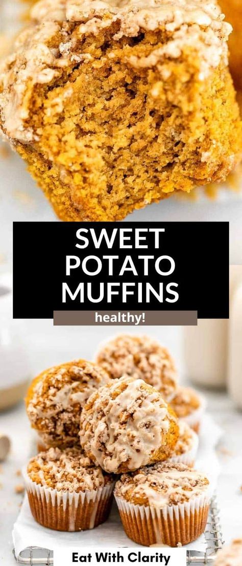 Sweet Potato Pumpkin Muffins, Muffins Easy Recipe, Healthy Sweet Potato Muffins, Brown Sugar Sweet Potatoes, Sweet Potato Muffin Recipe, Homemade Crackers Recipe, Healthy Sweet Potato, Gluten Free Sweet Potato, Potato Muffins