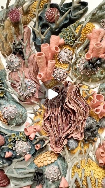 courtney mattison on Instagram: "it’s an honor + a pleasure to exhibit my work in such great company at the @brandywinemuseum in FRAGILE EARTH • curated by @curatorjenny 🪸🌊✨ ・・・ #Repost brandywinerivermuseum ・・・ Dive into the expressive beauty of artist and ocean advocate Courtney Mattison's intricate and large-scale ceramic wall reliefs. Inspired by the plight of coral reefs, @courtneycoral's sculptural installations are part of our new special exhibition, "Fragile Earth: The Naturalist Impulse in Contemporary Art."⁣ ⁣ Mattison's work aims to raise awareness about the threatened state of coral reefs due to climate change, overfishing, and chemical and plastic pollution. Although these ecosystems are losing their battle to endure, Mattison's message is one of hope—there is still time for Courtney Mattison, Ap Ceramics, Ceramic Wall Art Sculpture, Underwater Realm, Texture Study, Coral Reef Art, Coral Sculpture, Ceramic Wall Sculpture, Ceramics Inspiration