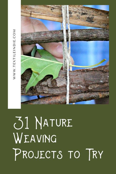 31 Nature Weaving Projects you can try at home. Textile Weaving Art, Weaving Projects Ideas, Plant Weaving, Wild Weaving, Nature Weaving, Branch Weaving, Plant Activities, Weaving For Kids, Coconut Leaves