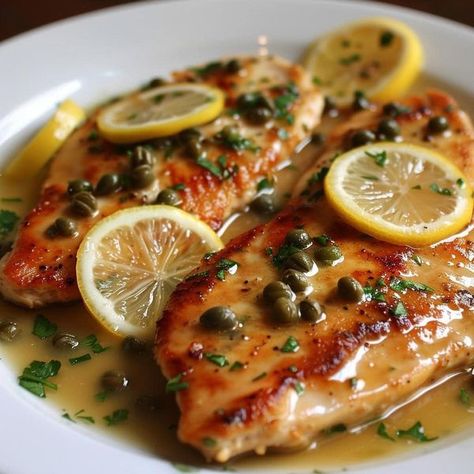 Chicken Piccata Giada De Laurentiis, Gordon Ramsay Chicken, Chef Bobby Flay, Lemon Chicken Piccata, Lemon Caper Sauce, Caper Sauce, Facebook Recipes, Chicken Piccata, Bobby Flay