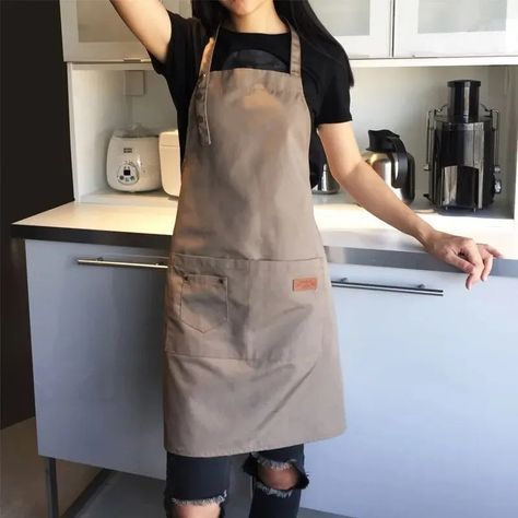 Apron Canvas Wholesale Home Kitchen Restaurant Gardening Milk Tea Coffee Nail Salon Work Clothes Kitchen Canvas, Chef Work, Logo Minimal, Work Aprons, Bbq Apron, Aprons For Men, Bib Apron, Cotton Apron, Chef Apron