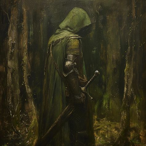 Epic Fantasy Aesthetic, Forest Knight, Ranger Aesthetic, Dnd Aesthetic, King Of The Forest, Medieval Aesthetic, Green Knight, Royalty Aesthetic, Knight Art