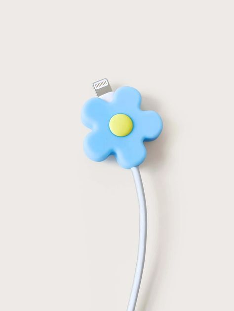 Flower Shaped Data Cable Protector | SHEIN USA Cable Protector, Cable Holder, Cable Storage, Cute Stationary, Cute Cases, Future Life, Data Cable, Flower Shape, Type 1