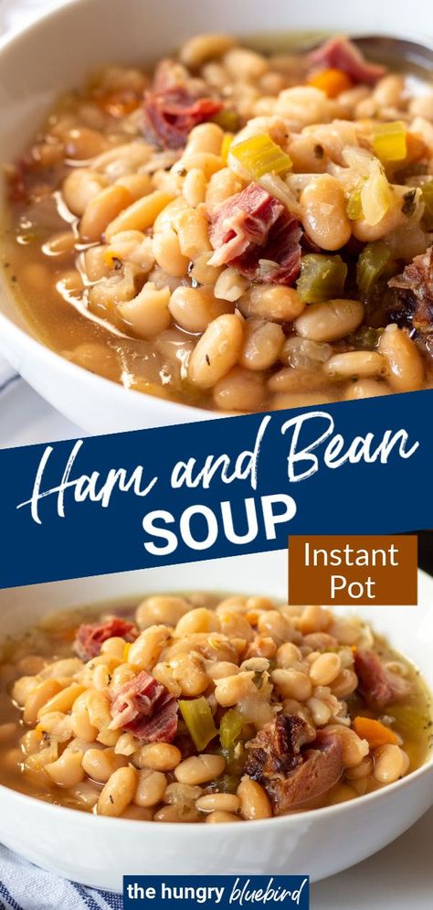 Pressure Cooker Ham And Bean Soup, Ham And White Bean Soup, Pressure Cooker Ham, Ham Hock Soup, White Beans And Ham, Ham Hocks And Beans, Instant Pot Ham, Ham And Bean, Comforting Soup