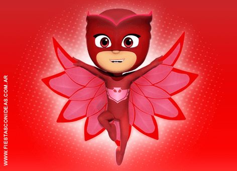 Cartão de convite de aniversário de PJ Mask / Heroi de Pijama Owlette Birthday Party, Pj Masks Stickers, Owlette Mask, Owlette Wings, Pj Masks Owlette, Pj Masks Birthday Party, Pj Mask Party, Owl Wings, Disney Wiki